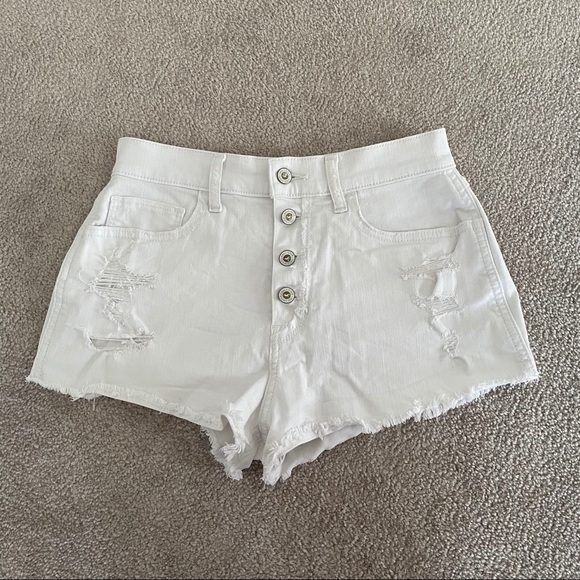 HOLLISTER White Denim Shorts - Picture 2 of 4